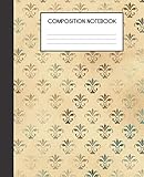 Composition Notebook: Vintage Ephemera Pattern College Ruled Notebook Lined School Journal