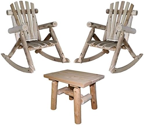 Lakeland Mills Patio Rocking Chair (Set of 2) with End Table