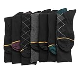 GOLDTOE Crew Dress Sock 7 Pairs SignatureGold Fashion Mult-Style (Style 6)