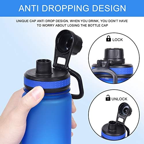 Blue water bottle with a flip lid, day marker, and spout, priced at $9.99 as of August 9, 2023.