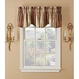 Window Accents Tuscan Stripe Scroll Stripe Jacquards Rod Pocket Valance Pair