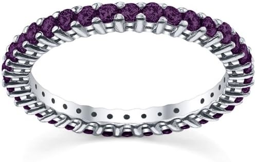14k White Gold Amethyst Eternity Band (0.50 cttw)