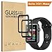 Fotbor for Apple Watch Screen Protector [2 Pack] 38mm Series 3/2 /1, Tempered Glass Screen Protector [Full Coverage] Anti-Scratch Anti-Bubble 3D Curved Edge Compatible for Apple Watch (Black) (38mm)