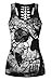 Nawoshow Women's 3D Skull Print Hollow Out T-shirt Sleeveless Tank Top Vest