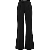 KIRUNDO Womens Dress Pants High Waisted Wide Leg Pleated Trousers Flare Palazzo Slacks Pockets Business Casual Outfits