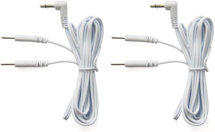 Vogueing Tool 1 Pair 120cm TENS Lead Wires 3.5mm Jack 2mm Pins White