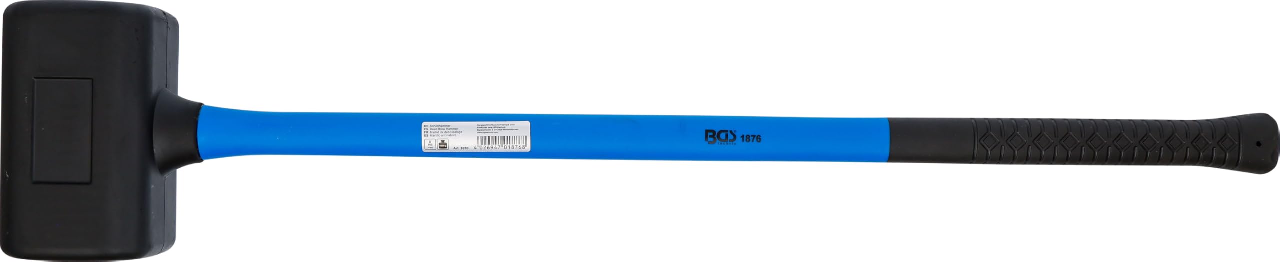 BGS 1876 | Schonhammer | Fiberglasstiel | rückschlagfrei | Ø 105 mm | 4500 g | Gummihammer 5