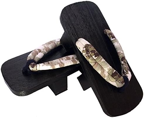 Gentlemen's 27cm Browned Kiri Geta Futatuba Wood Sandals for Japanese Kimono and Yukata Raijin GG031