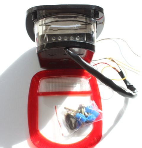 LED UNIVERSAL STUD-MOUNT TRUCK TRAILER TAIL LIGHT with license illuminator clear lens