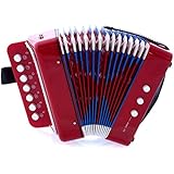 SKY Accordion Red Color 7 Button 2 Bass Kid Music Instrument Easy to Play