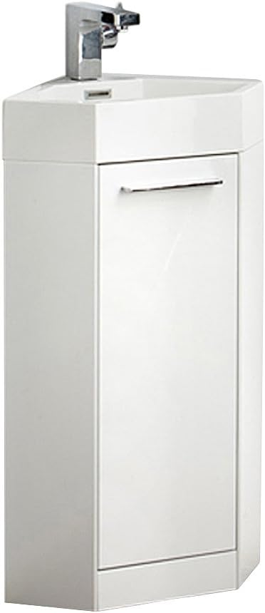 Fresca Bath FVN5082WH Coda Modern Corner Bathroom Vanity, 14", White