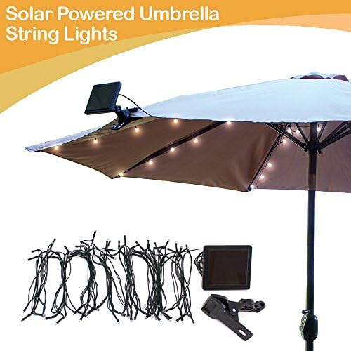 Umbrella Solar String Lights - Cool White