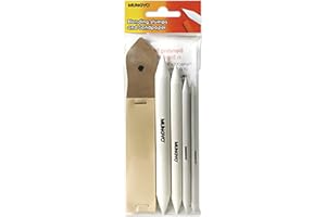 MUNGYO Blending Stumps and Sandpaper Set – 4 Sizes for Blending & Shading Pastels, Charcoal, and More – Includes Sandpaper Sharpener
