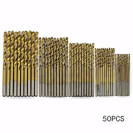 Generic Titanium Coated HSS High Speed Steel Drill Bit Set Tool for Wood, Plastic And Aluminum 1/1.5/2/2.5/3 NG4S