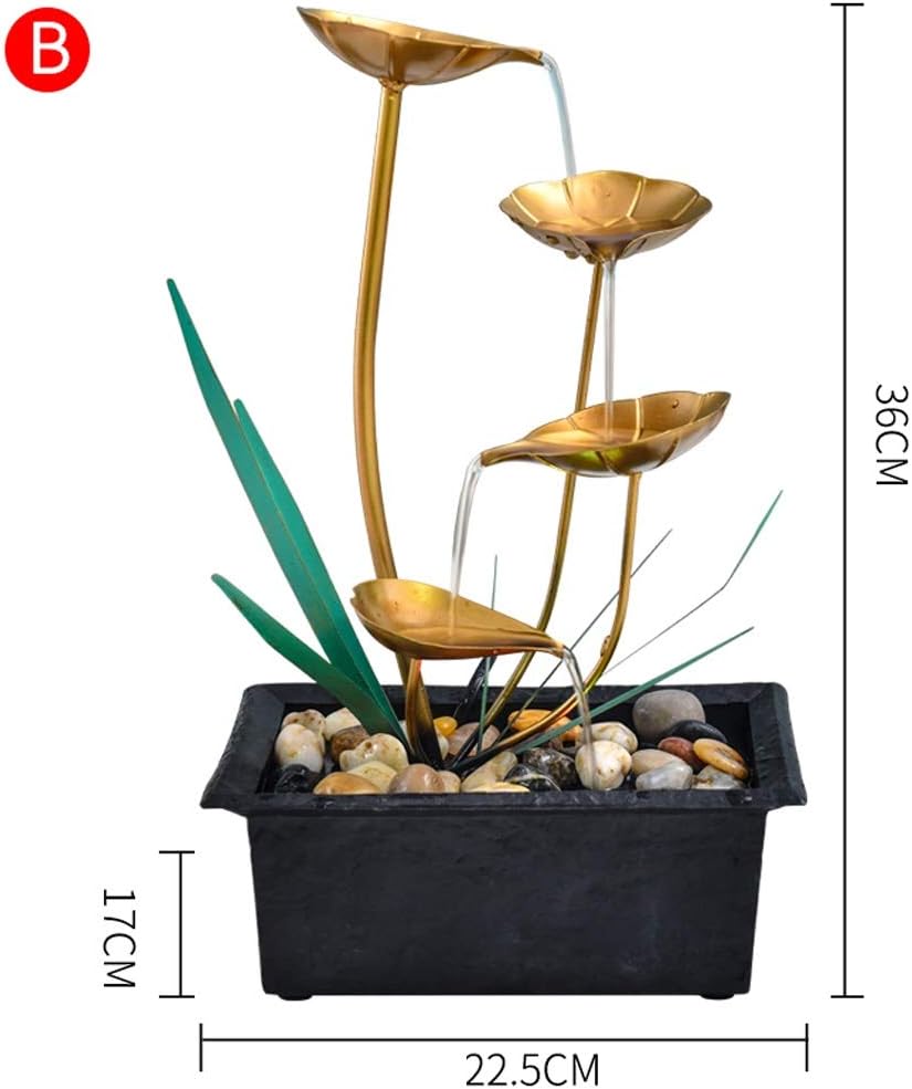 IAOHUO Indoor Fountain, Water Feature Zen Fountain Indoor Water Fountain For The Garden Feng Shui Indoor Ornaments Water Feature Ornaments Home Garden Decor (Color : YY)