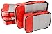 Amazon Basics Packing Cubes for Travel, Packing Organizers Set, 4-Piece-Set (2 Medium And 2 Large) With Double Zipper Pulls and Mesh Top Panel, 100% Durable Polyester, Red