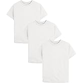 Hanes Boys’ EcoSmart T-Shirt Pack, Short-Sleeve Tee, Crewneck T-Shirts for Kids, 3-Pack