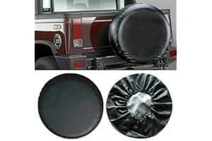 XhuangTech Tire Cover, DIY Trailer Spare Tire Heavy Duty Tyre Wheel Cover PVC Weatherproof Tire Protectors (Black, 13 inch)
