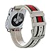Apple Watch Band, Pandawell™ Nylon with Genuine Leather Sport Replacement Strap Wrist Band with Metal Adapter Clasp for 42mm Apple Watch / Sport /Edition (42mm-White)