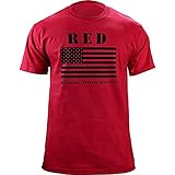 Remember Everyone Deployed RED Friday Flag Military T-shirt (Large, Red)