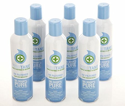 Puretane N-Butane, Triple Refined, 9x Refined, Made in USA, Near Zero Impurities, Pack of 6 Cans