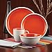 Rachael Ray Dinnerware Rise 4-Piece Stoneware Dinner Plate Set, Orange