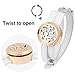 Maromalife 2Pcs Essential Oil Diffuser Bracelet, Stainless Steel Aromatherapy Locket, Adjustable Leather Band, 20 Refill Pads, Gift Set-Silver & Rose Gold Bracelets