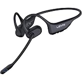 Open Ear Headphones with Mic, 29g Trucker Bluetooth Headset with Microphone, Dual Connect Bluetooth Headphones with mic, Sweatproof Wireless Headset with Mic for Work, Workout, Driver, Calls, Gift