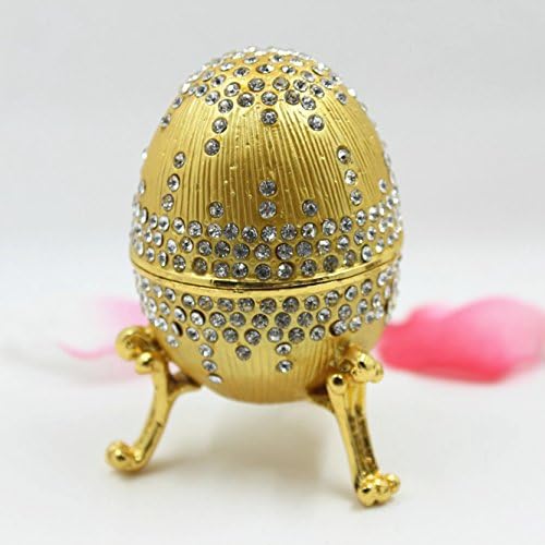 Faberge Style Egg Box with Crystals Limited Edition Collectible Wedding Favor (Gold)