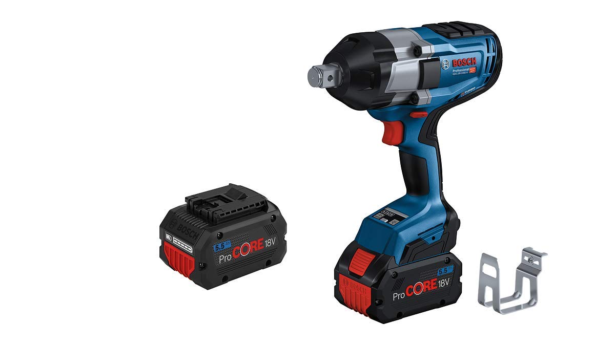 Bosch Professional Boulonneuse Sans-Fil Biturbo Gds 18V-1000 Gds 18V-1050 H (Couple De Serr. 1050 Nm, Couple De Desserr. 1700 Nm, 2 Batt. Procore18V 5.5Ah, Charg. Rapide Gal 1880 Cv, Ds L-Boxx)