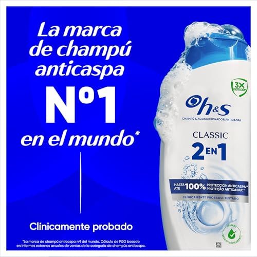 Classic 2en1 Champú Anticaspa y Acondicionador, Limpieza Profunda, 2x1L
