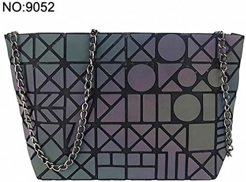 Ltvnys Women Bucket Bag Bao Geometry Sequins Mirror Saser Plain Folding Shoulder Bags Luminous Pu Tote Womens Handbags