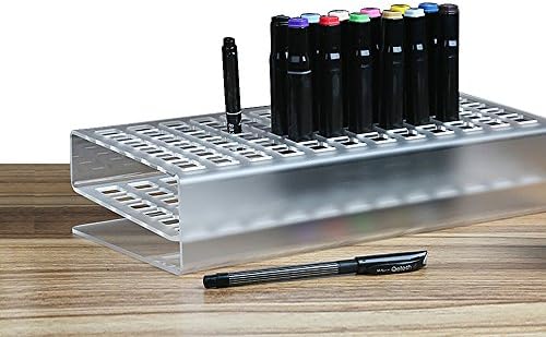 New Type Acrylic storage Rack Holder Empty Holds 36/70 Use for Copic Markers Pen, Paint Brushes, Colored Pencils,ballpoint pen (70 Hold)