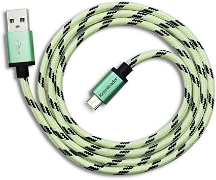 Luminous Braided Micro Usb Cables High Speed Charging Cable Charging Cord Line Data Cable USB 2.0 A Male to Micro B(Green 6.6FT)
