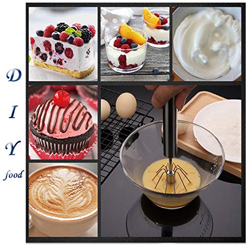 Mowelai Stainless Whisks, Semiautomatic Egg Whisk Beater Mixer, Easy