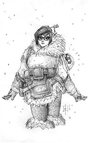 Mei Giclee print of pencil drawing of Overwatch Defense character