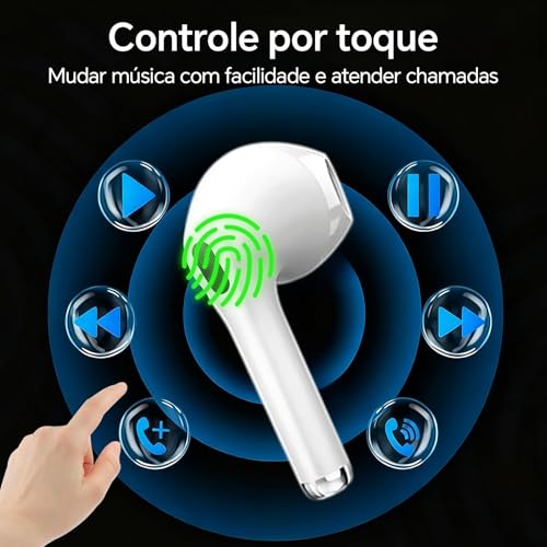 Fones de Ouvido Wireless Bluetooth 5.4, Cancelamento de Ruído, 16h de Bateria, Compatível com Todos os Celulares e Notebook (Branco3)