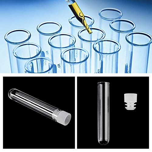 50 PCS 6ml Clear Plastic Test Tubes with Caps for Scientific Experiments,Scientific Themed Kids Birthday Party Supplies,Decorate The House,13×78mm Mini Test Tubes