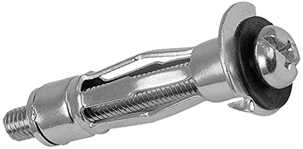 Merriway BH02859 Molly Bolt Plasterboard Hollow Wall Door Anchor, M6 x 74 mm (1/4 Inch x 2.7/8 Inch), Bright Zinc Plated , Pack of 10 Piece