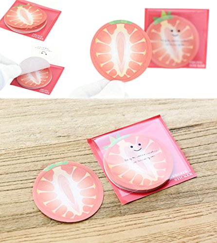 FiveSeasonStuff 138 Sheets 2.6'' x 2.6''Cute Fruit Sticky Notes Adhesive Memo Pads Stationery (23 sheets/Pad x 6 pads) - Thumbnail 4