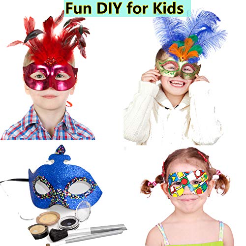 Timeek 14 PCS DIY White Masks Paper Half Face Masquerade Masks Craft Mardi Gras Mask Plain Mask Paintable Blank Christmas Party Mask