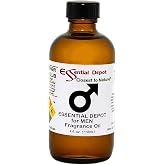 Essential Depot for Men Fragrance Oil - Supplied in 4 oz. Amber Glass Bottle with Black Phenolic Cone Lined and Safety Sealed Cap