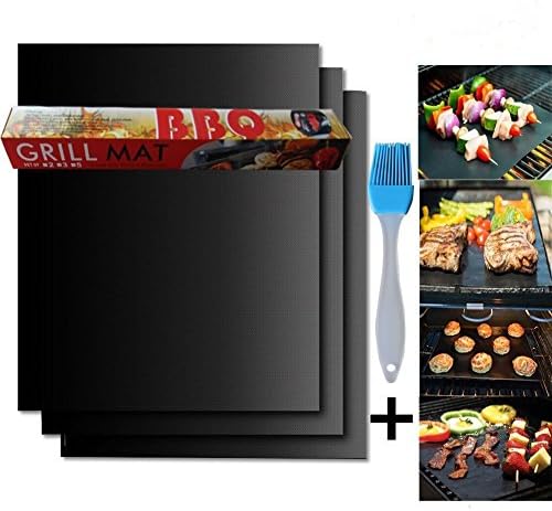 DUSA(TM)BBQ Grill Mat Set of 3 Mats,Sheets for Gas Grills,Non Stick Cooking Mat