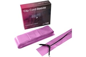 KINGWEI 125PCS Clip Cord Sleeves,Disposable Hygiene Clip Cord Covers for Tattoo,Tattoo Machine Bags Tattoo Machine Gun Accessories Tattoo Supplies(Pink)