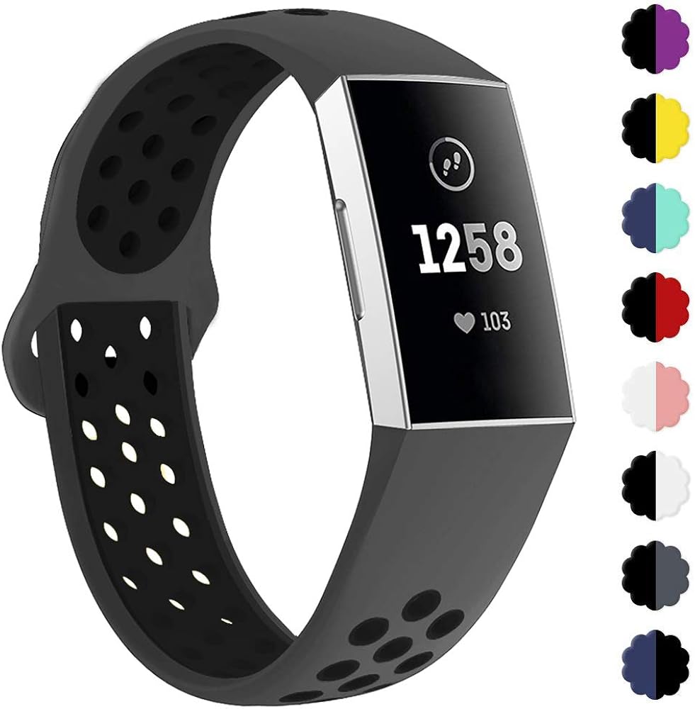 KIMILAR Armbänder Kompatibel mit Fitbit Charge 3 Armband, Zweifarbigen