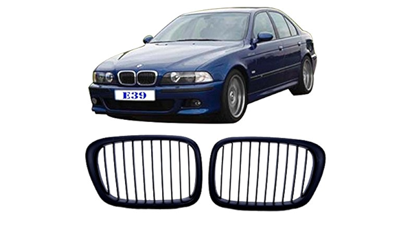 Negro mate frontal riñón rejillas Grill para BMW E39 M5 1997 ...