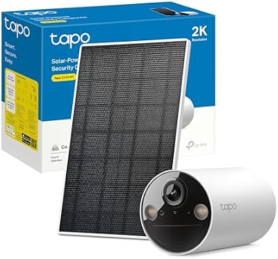 C410 KIT Telecamera WiFi Esterno ad Energia Solare, 2K 3MP, Batteria 6400mAh fino a 180 Giorni dopo una Singola Carica, Visione Notturna a Colori, Allarme Con Rilevamento del Movimento, IP65