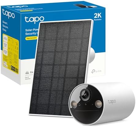C410 KIT Telecamera WiFi Esterno ad Energia Solare, 2K 3MP, Batteria 6400mAh fino a 180 Giorni dopo una Singola Carica, Visione Notturna a Colori, Allarme Con Rilevamento del Movimento, IP65