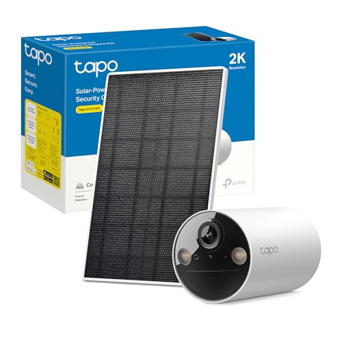 C410 KIT Telecamera WiFi Esterno ad Energia Solare, 2K 3MP, Batteria 6400mAh fino a 180 Giorni dopo una Singola Carica, Visione Notturna a Colori, Allarme Con Rilevamento del Movimento, IP65