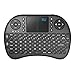 Rii i8 Mini Bluetooth Keyboard with Touchpad＆QWERTY Keyboard, Portable Wireless Keyboard with Remote Control for Smartphones /laptop/PC/Tablets/ Windows/Mac/ TV/Xbox/PS3/Raspberry Pi .Black primary